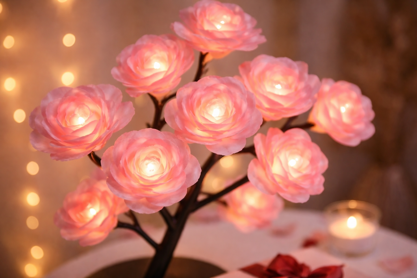 Drzewko Róż LED – romantyczna lampa stołowa na Walentynki